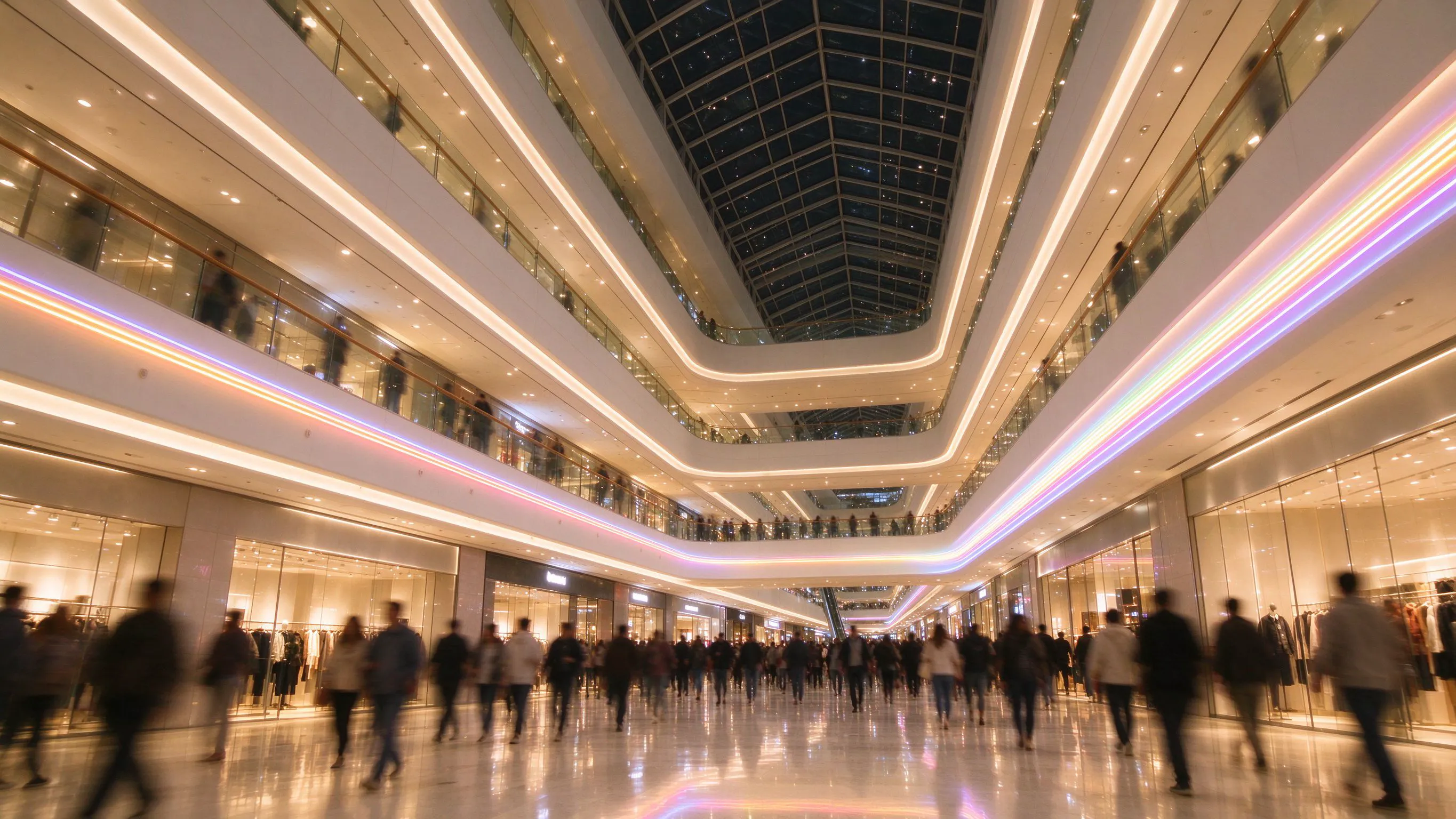 48V Neon Flex for Long Mall Atrium and Corridor Runs