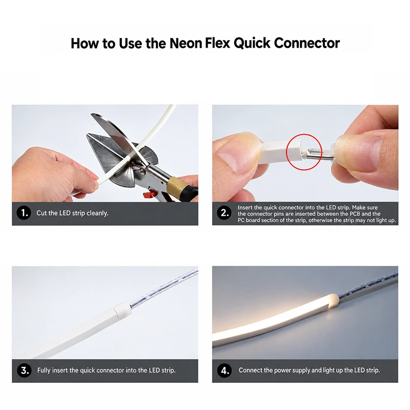 Solder-free LED Connector application example for a Switzerland order