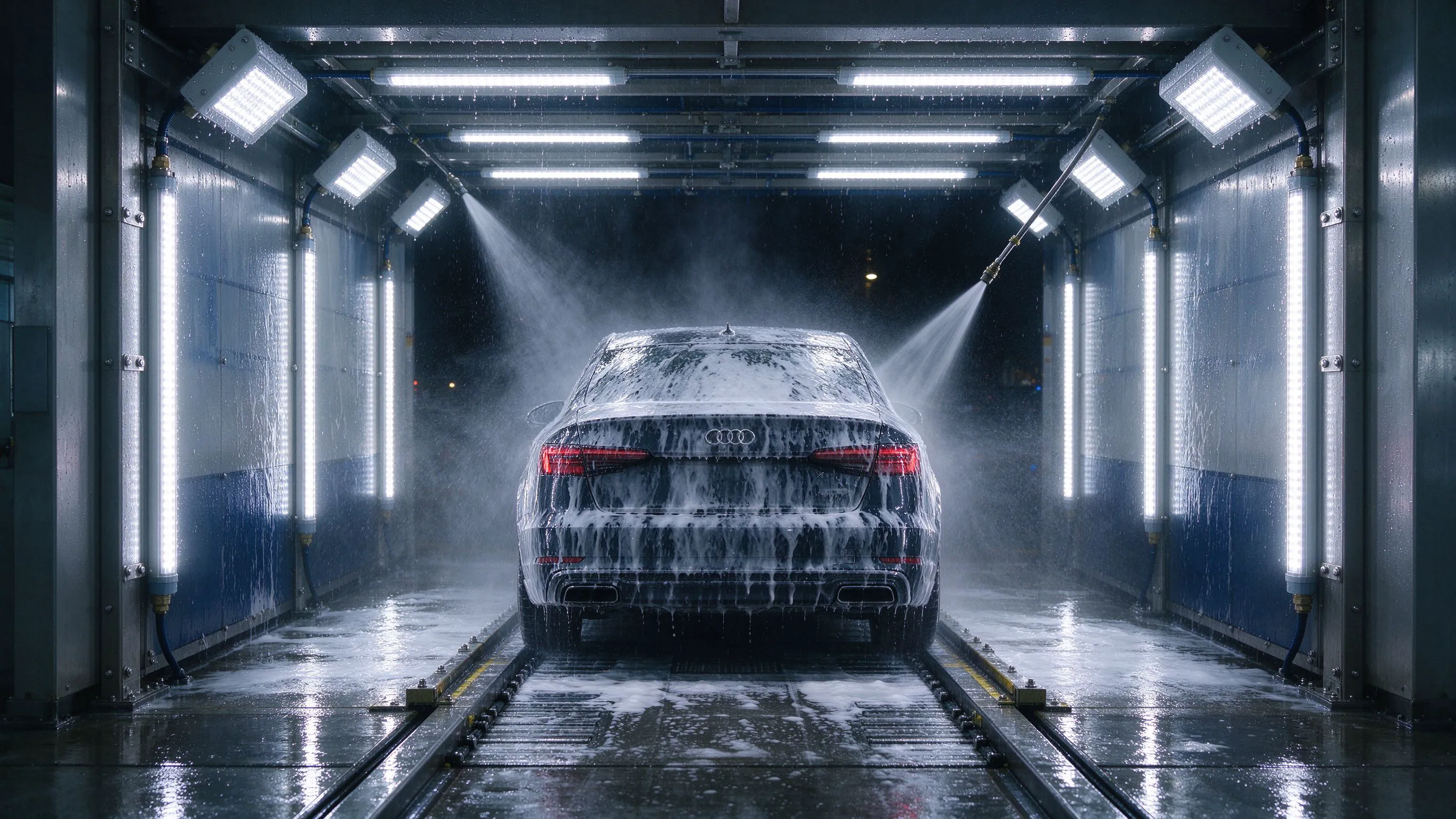 IP68 LED Lighting for Car Wash Tunnels and Wet Bays