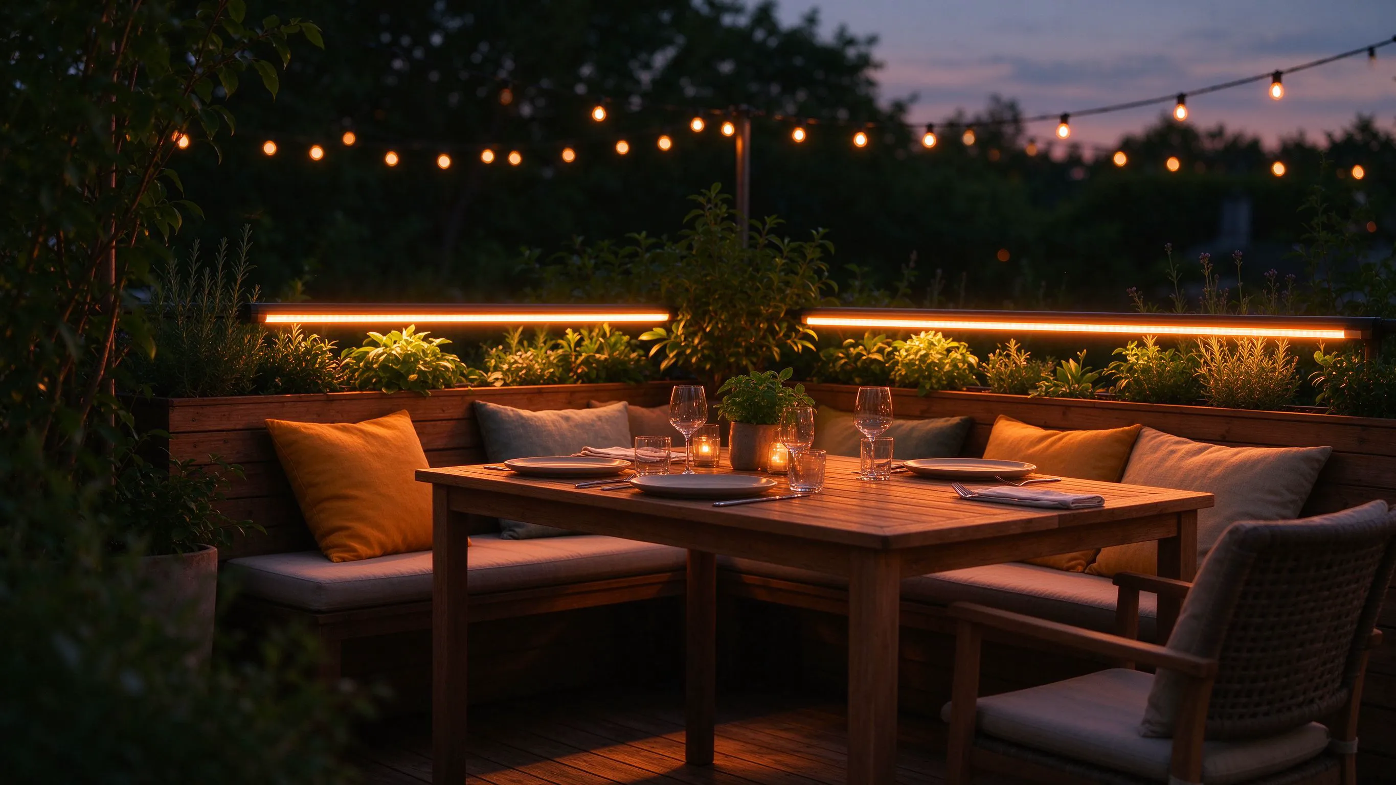 Mosquito-Repellent Dual-CCT LED Strips for Patios