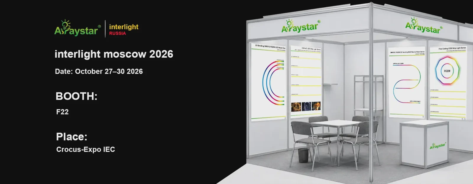 Arraystar Interlight Moscow 2026 Exhibition Booth at Crocus Expo IEC
