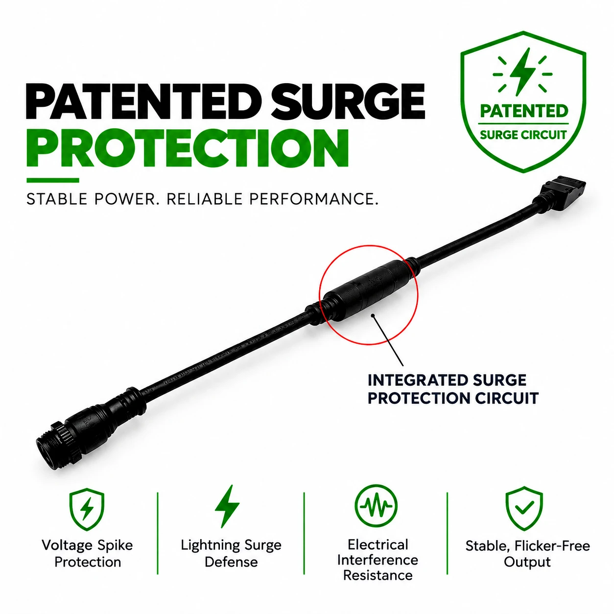 Patented anti-surge circuit on high-voltage LED strip