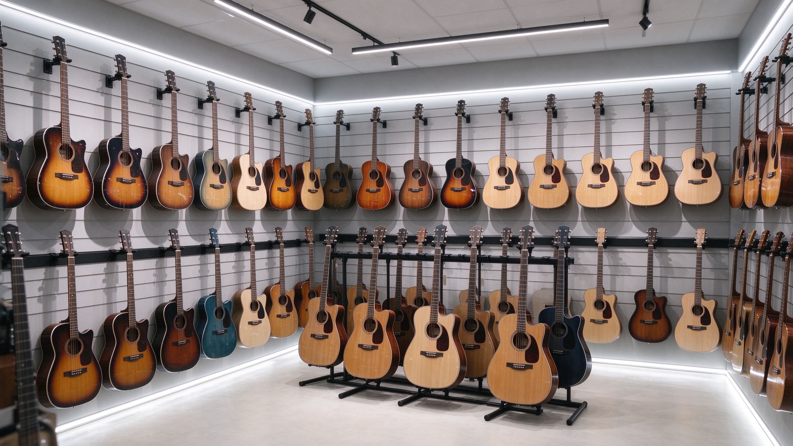 LED Strip Lighting for Music Instrument Stores: Floor & Display Setup